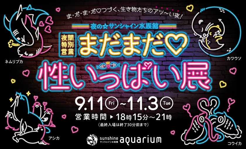 oricon's tweet photo. サンシャイン水族館、夜間特別営業
「性いっぱい展」2年ぶり開催
https://t.co/TFEPh0IGIb
⠀
生き物たちの「性」がテーマの夜間イベント「まだまだ♡性いっぱい展」。累計約12万人を動員した人気企画の第5弾。繁殖行動や求愛、仔育てなど、生き物たちのディープな世界を体験しながら知ることができる https://t.co/ZuswhtjpAj