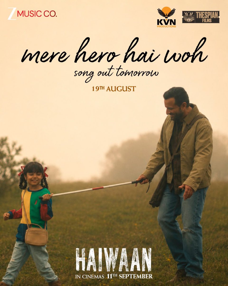 priyadarshandir's tweet photo. The beats you’ve heard were only the beginning.
Now comes d melody that adds a little heart to the world of #Haiwaan.

First track drops tomorrow. 

In cinemas 11th September. 

@akshaykumar #SaifAliKhan
@sabucyril @ipritamofficial @kvnproductions @thespianfilms_  @TheKVNofficial https://t.co/27P8QGLrdn