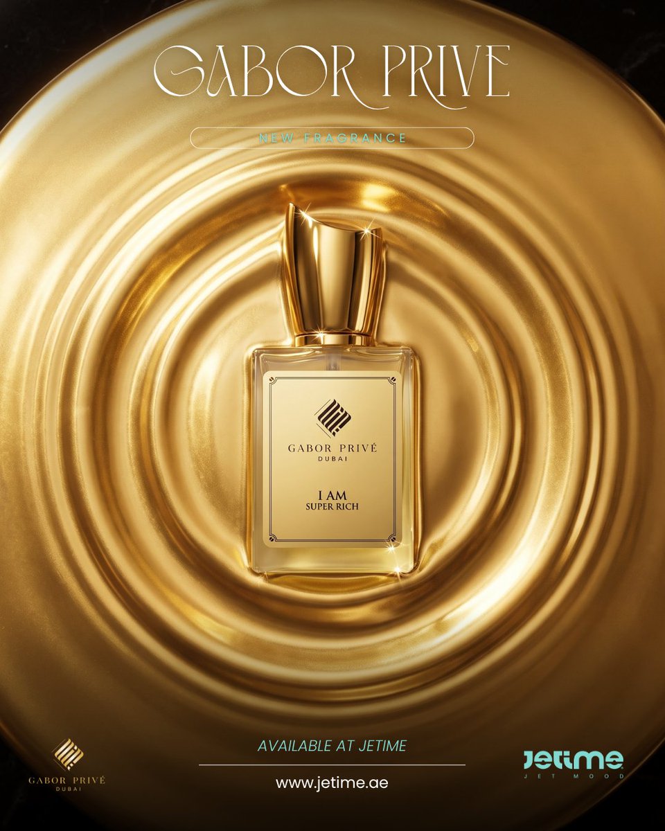 Jetime_ae's tweet photo. I AM SUPER RICH by Gabor Privé.

A rich, opulent fragrance inspired by confidence, attraction, and the luxury of Middle Eastern living.

Available for purchase at Jetime. 
Visit us to Explore the full collection.

#JETIME #GaborPrive #LuxuryFragrance #Dubai #LuxuryPerfume #UAE https://t.co/lR0fsecTqp
