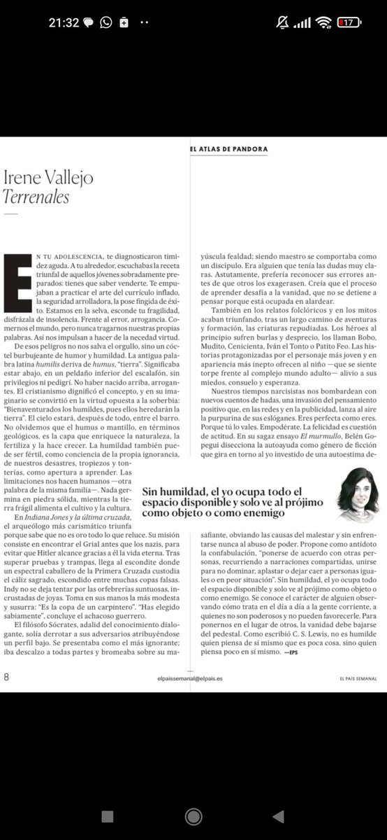 falcaide's tweet photo. 18/08/26
Decía Cervantes que «la humildad es basa y fundamento de todas las demás virtudes»... ✍️ https://t.co/WXeuF1z2Bq