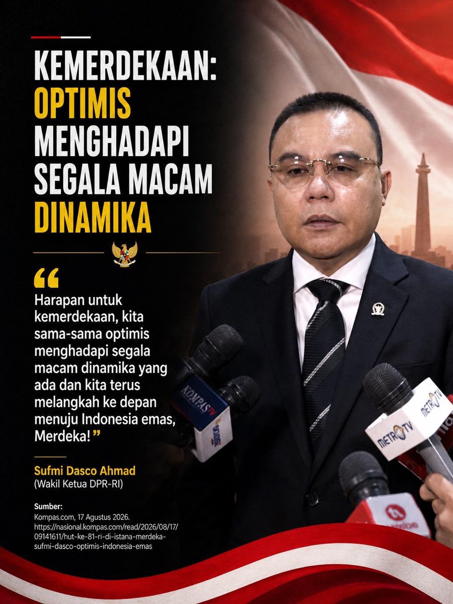 siodettt's tweet photo. Kemerdekaan memang selalu optimis untuk menghadapi segala macam dinamika dalam bernegara, itu kenapa harus kuat untuk Tolak Provokasi
#MenjagaMerdeka https://t.co/lkf6m0te8T
