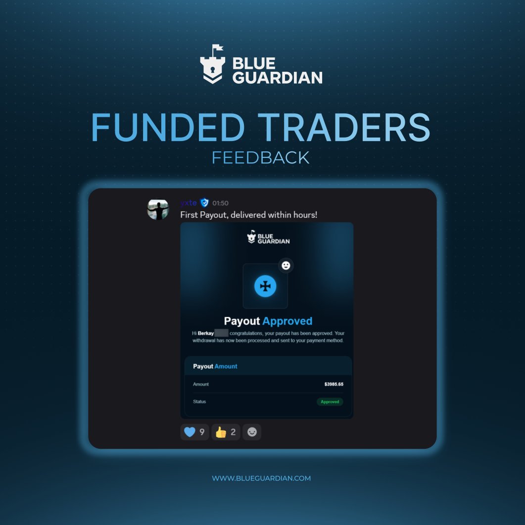 BlueGuardiancom's tweet photo. Congratulations Berkey on your payout 👏

The rewards of discipline and consistency will always show up

No matter how long it takes. https://t.co/B0r1VbQGip