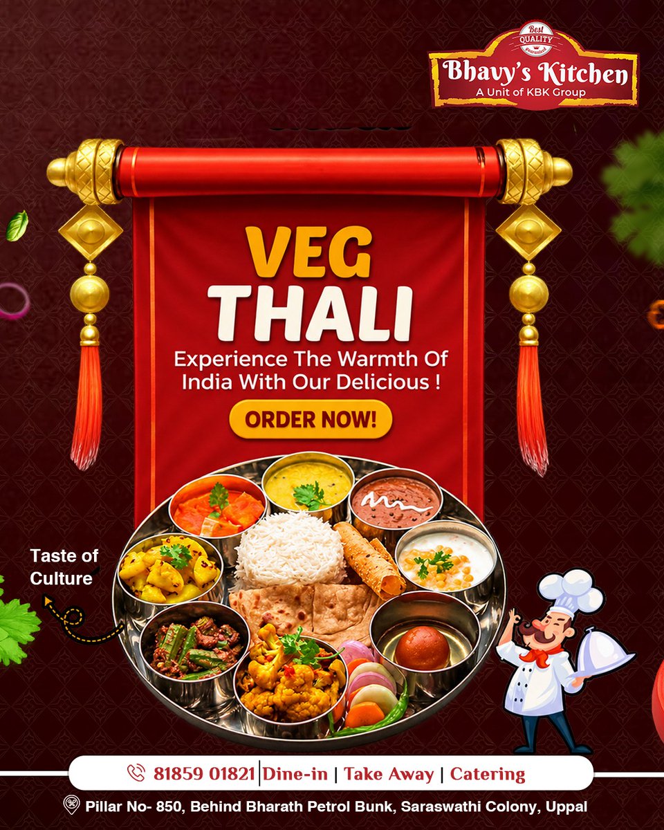 bhavyskitchen's tweet photo. Taste the warmth of India at Bhav’s Kitchen! 🇮🇳
Enjoy a delicious Veg Thali filled with authentic Indian flavours.
📍 Saraswathi Colony, Uppal
📞 81859 01821
🍽️ Dine-in | Take Away | Catering
#VegThali #HyderabadFood #Uppal #IndianFood https://t.co/2UQU1WwVWt