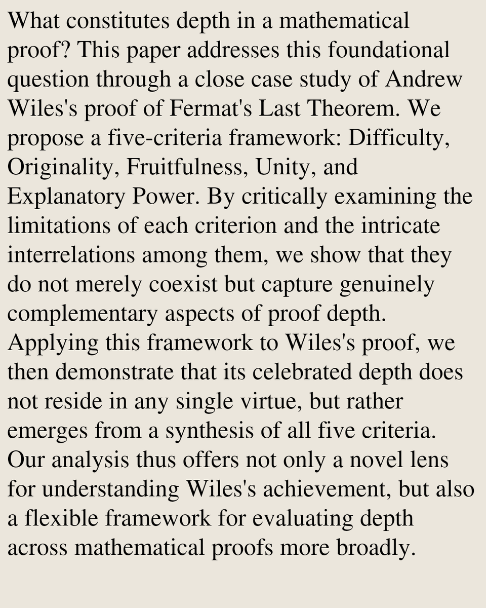 HistoryOverview's tweet photo. On the depth of Wiles's proof of Fermat's Last Theorem

Yong Cheng, Colin McLarty
https://t.co/ayPc8bos6u [𝚖𝚊𝚝𝚑.𝙷𝙾]
💬To appear in Philosophia Mathematica https://t.co/7nVQSWZjm2