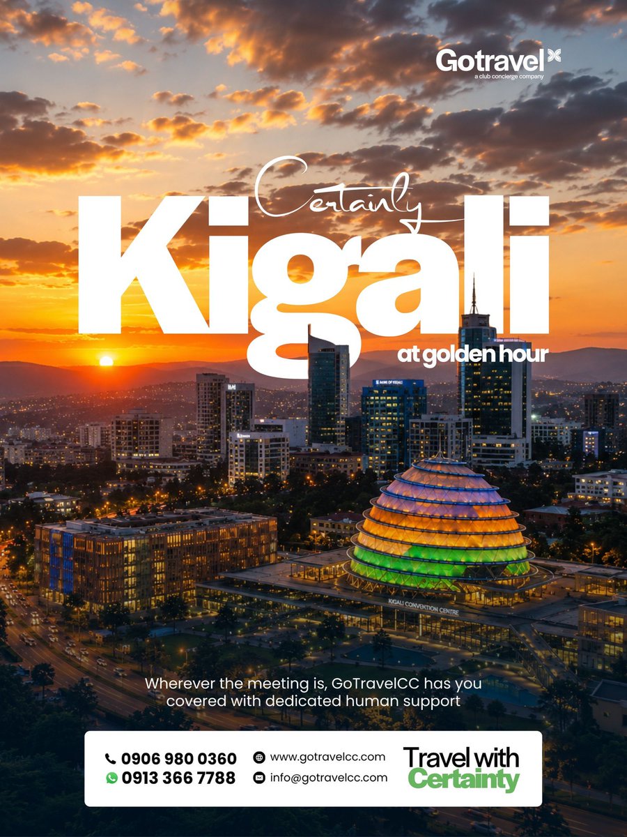 gotravelcc's tweet photo. Kigali. 🇷🇼
A growing hub for business, conferences, partnerships and connections across Africa.
GoTravelCC helps manage the journey so you can focus on the reason you’re travelling.
Kigali for business. Travel with Certainty.
#GoTravelCC #TravelWithCertainty #BusinessTravel https://t.co/fgnCqMjc31