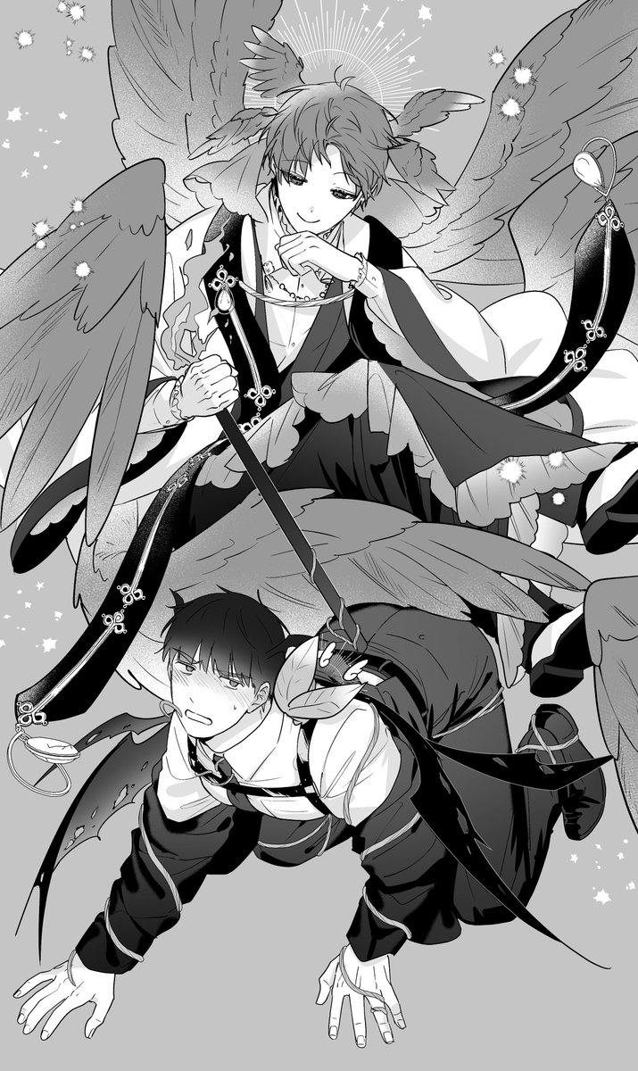 itsume_luc's tweet photo. 天使×悪魔　創作BL https://t.co/iaXCy2KAZ2