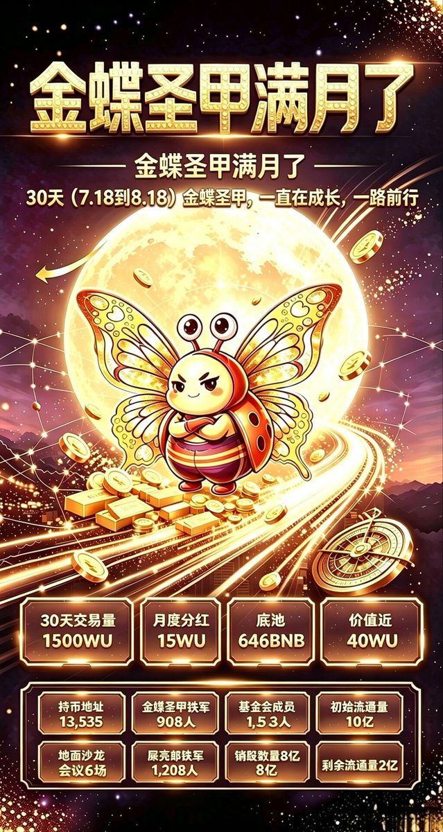 SellerOfOptions's tweet photo. #屎壳郎 社区生态 
#金蝶圣甲
好事多多！
留地址空投一波！
留地址空投一波！
庆祝🍾🎈🍾#金蝶圣甲
今日 #满月 满月快乐🎉🎈🍾哈哈
@flapdotsh @SKL_Flap @webhogwatrs @cz_binance @heyibinance 
向各位领导汇报下 ：金蝶圣甲满月了！
0x4f0c550bfe484f957d5c7dd26f9a630a92a17777
持续建设！
持续建设！
持续建设！