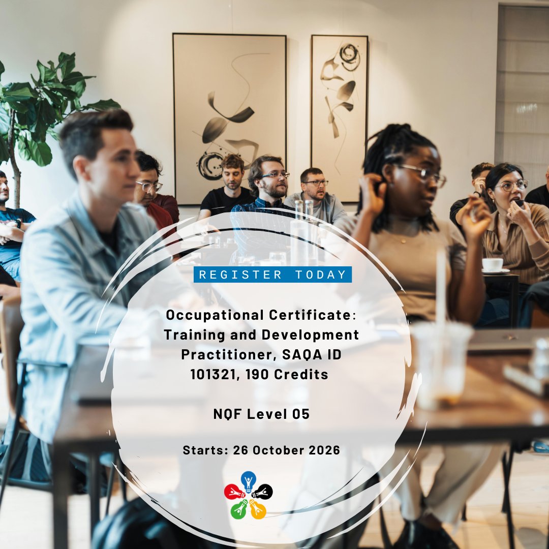 VeryCoolIdeas's tweet photo. 🎓 Advance your L&amp;D career!

QCTO Training &amp; Development Practitioner
📚 NQF 5 | SAQA ID: 101321 | 190 Credits
📅 Starts 26 October 2026
📞 011 431 1504
📧 support@verycoolideas.co.za
📍 Vintage Towers, Fairland, Randburg
🚀 Register with VeryCoolIdeas!
#QCTO #TrainingDevelopment https://t.co/8ADoDKm0VV