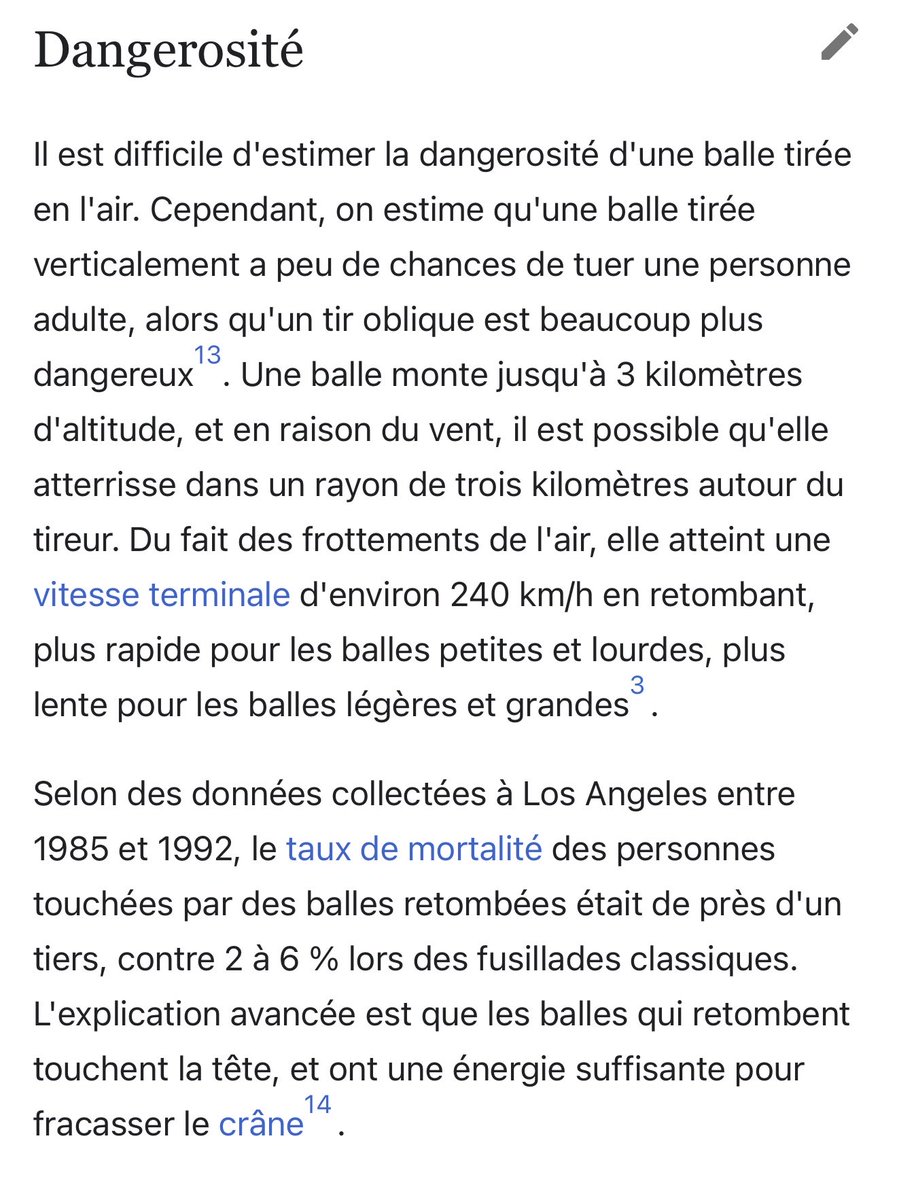 deepeewy's tweet photo. @Nekkets32175594 @lagoonesque700 @PreskoJTM Voilà voilà… peu de chance de tomber sur quelqu’un évidemment, mais plus dangereux qu’un tir classique. 
(Et j’ai trouvé le même genre d’info ailleurs que sur Wikipedia en cherchant 5 minutes)
Bye bye les experts de comptoir https://t.co/NG4uli9Mhe