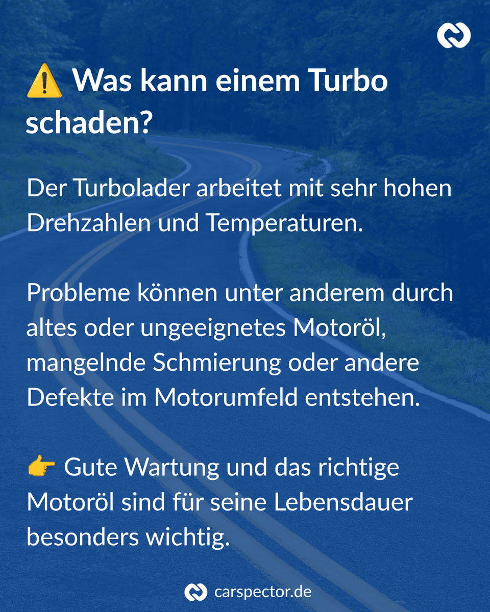 carspector's tweet photo. Ein kleines Bauteil mit ordentlich Power 💨🚗

Wusstest du, wie ein Turbolader funktioniert? 👇

#carspector #auto #autowissen #turbolader #turbo #motor #motortechnik #fahrzeugtechnik #kfz #autotipps #wartung #motoröl #gebrauchtwagen #automobil #carcontent https://t.co/8vaSkozjEe