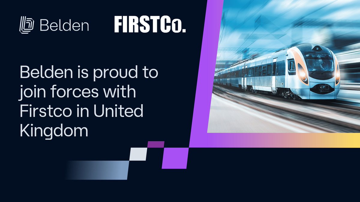 FirstcoUK's tweet photo. We’re pleased to announce a new partnership between Firstco and Belden Inc. in the UK!  #Firstco #BeldenPartner #Engineering #Transportation #Rail https://t.co/WlfZHvRi14