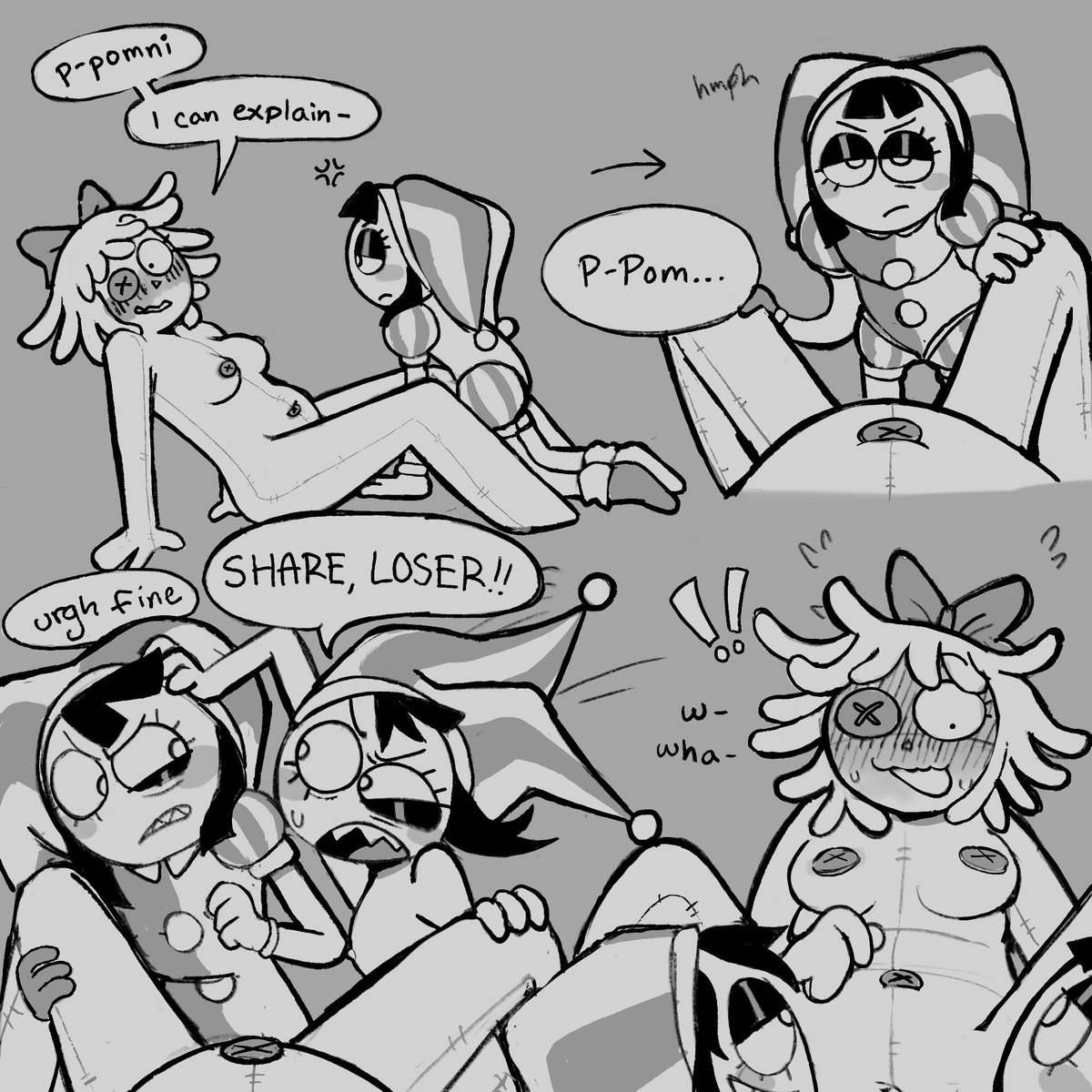 fullygrownmeat's tweet photo. continuation of this cause whatever #ragapom #ragabomb #jesterdoll #genitalcircus #tadcnsfw https://t.co/9SrfYpcXkN