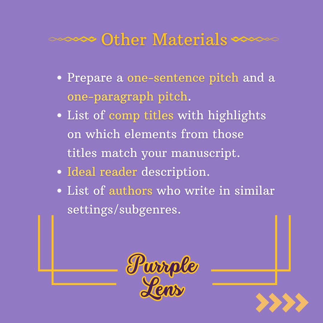 PurrpleLens's tweet photo. ✨ This post covers all the major components of a #QueryPackage you submit to agents and editors.

#BetaReading #WritingCommunity #PurrpleLens #amQuerying #WritersofIG #AgentSubmission #QueryTrenches https://t.co/tmy3qGVRAE