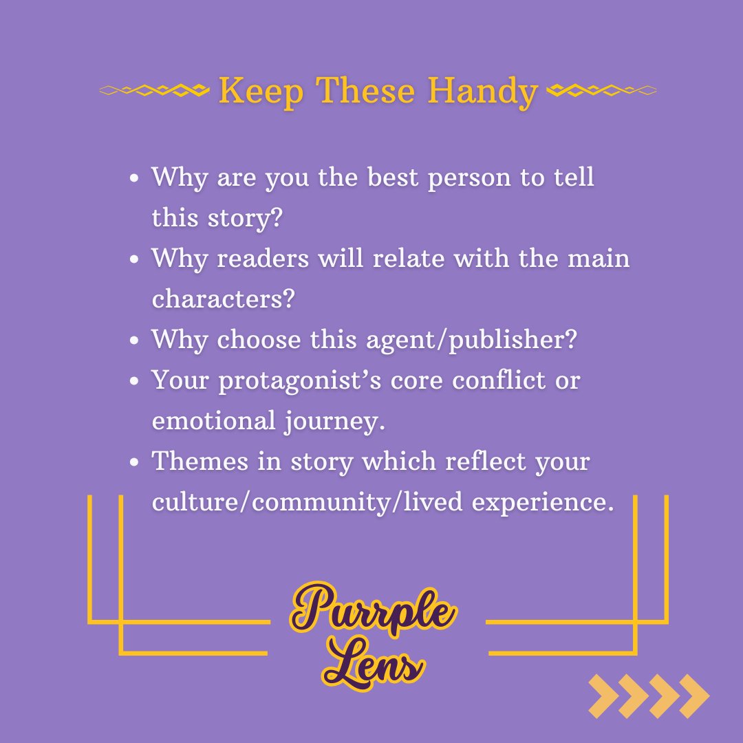 PurrpleLens's tweet photo. ✨ This post covers all the major components of a #QueryPackage you submit to agents and editors.

#BetaReading #WritingCommunity #PurrpleLens #amQuerying #WritersofIG #AgentSubmission #QueryTrenches https://t.co/tmy3qGVRAE