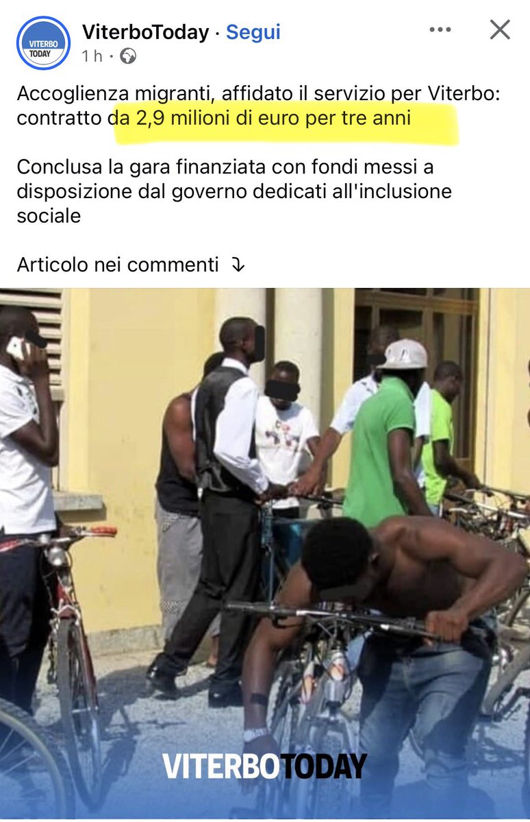 fratotolo2's tweet photo. In media sono stati spesi 2,5 miliardi dal euro all’anno per i soli costi diretti dell’accoglienza dei richiedenti asilo, i quali hanno poi ricevuto il diniego alla protezione internazionale nella stragrande maggioranza dei casi. 

Questo sistema creato va smantellato in ogni sua parte. I fondi pubblici devono spesi per supportare la natalità italiana, non per mantenere chi è entrato clandestinamente nel nostro Paese.