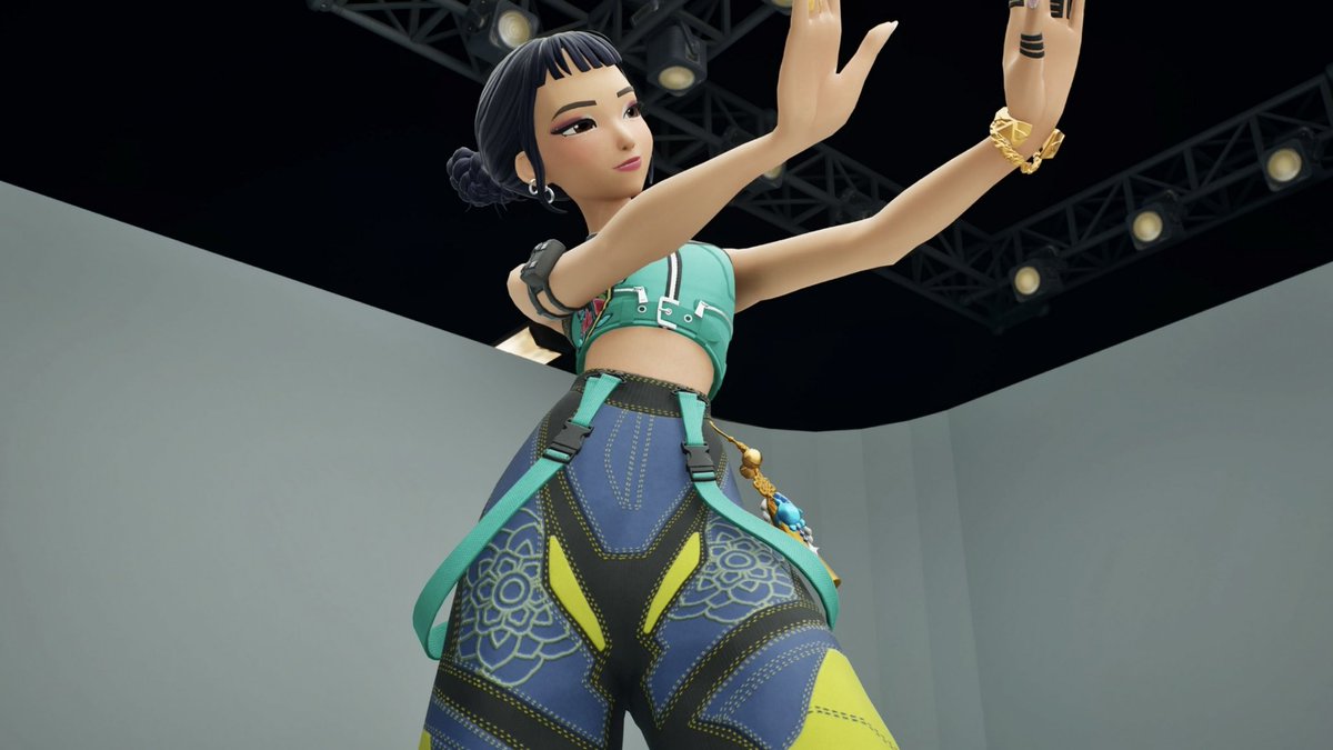 Bluesonic93284's tweet photo. Rap Queen spreads her fashion skills to the stage! 💚💚💚

#kpopdemonhunters #zoeykpopdemonhunters #fortnite #fortnitephotography #sony #sonypicturesanimation #netflix https://t.co/kyxTtgcxFO