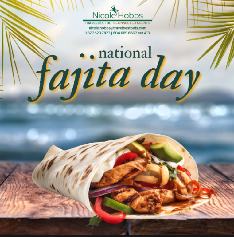 HobbitzTravel's tweet photo. Happy National Fajita Day!

Today is the perfect excuse to enjoy a plate of delicious fajitas!😋🌶️

And if this has you dreaming of Mexico… well, I know someone who can help with that!✈️🏖️

#HobbitzTravel2026... https://t.co/EBUlDFhE9d