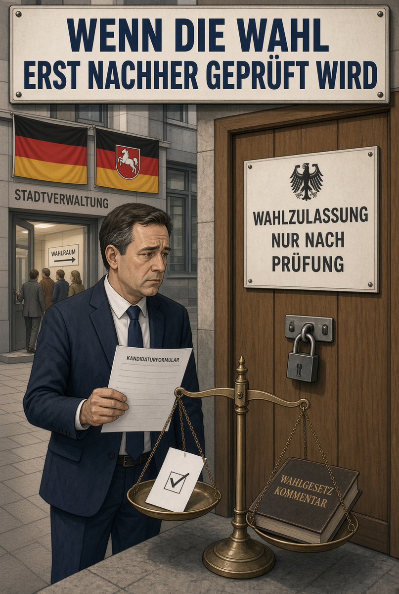 Libertas2906's tweet photo. WIEDER EINMAL WIRD DIE OPPOSITION AUSGESCHLOSSEN – DIESE DEMOKRATIE IST EINE FARCE

Was für ein skandalöser Vorgang! Stephan Bothe, stellvertretender Landesvorsitzender der AfD in Niedersachsen und Landtagsabgeordneter, darf bei der Landratswahl im Kreis Lüneburg am 13. September nicht antreten. Der Wahlausschuss hat ihn mit sechs zu einer Stimme rausgeschmissen, angeblich weil Zweifel an seiner Verfassungstreue bestehen. Das Innenministerium und der Verfassungsschutz haben da munter mitgemischt und ihm die Gewähr abgesprochen, jederzeit für die freiheitliche demokratische Grundordnung einzustehen. Als ob ein gewählter Abgeordneter plötzlich zum Verfassungsfeind mutiert, nur weil er der AfD angehört.

Bothe hat dagegen geklagt und einen Eilantrag gestellt, damit sein Name wenigstens vorläufig auf den Stimmzettel kommt. Doch das Verwaltungsgericht Lüneburg hat den Antrag glatt als unzulässig abgelehnt. Begründung: Solche Entscheidungen dürften erst nach der Wahl im Prüfungsverfahren angefochten werden. Die Wahl müsse ungestört und fristgerecht ablaufen. Wie praktisch! So kann man unliebsame Kandidaten einfach vom Stimmzettel streichen und hinterher, wenn alles vorbei ist, irgendwelche Prüfungen starten. Dann ist das Kind längst in den Brunnen gefallen.

Das ist keine Demokratie mehr, das ist reine Willkür. Ein Politiker wird pauschal verdächtigt, weil seine Partei beobachtet wird, und die Gerichte spielen mit. Effektiver Rechtsschutz vor der Wahl? Fehlanzeige. Stattdessen heißt es: Warte ab, bis die Wahl gelaufen ist, dann darfst du protestieren. Und wenn es gut geht, wird vielleicht irgendwann festgestellt, dass der Ausschluss unrechtmäßig war – zu spät für den Kandidaten und für die Wähler, die ihn wählen wollten.

Bothe hat recht, wenn er von einem schwarzen Tag für die Demokratie spricht. Hier wird mit formalen Tricks und Dekreten die Konkurrenz aus dem Weg geräumt. Wer nicht in das gewünschte Schema passt, fliegt raus. Andere AfD-Bewerber trifft das gleiche Schicksal. Die etablierten Kräfte sichern sich ihre Pfründe und nennen das Verfassungsschutz. Dabei wird das passive Wahlrecht mit Füßen getreten und die politische Meinungsvielfalt abgewürgt.

Wie lange soll dieses Theater noch weitergehen? Die Bürger werden für dumm verkauft, während hinter den Kulissen entschieden wird, wer überhaupt kandidieren darf. Das riecht nach DDR-Methoden im neuen Gewand. Wer so mit der Opposition umgeht, hat die Demokratie schon längst verraten. Es ist zum Kotzen, wie hier systematisch ausgesiebt wird. Die Wähler verdienen echte Alternativen, nicht diesen inszenierten Ausschluss.