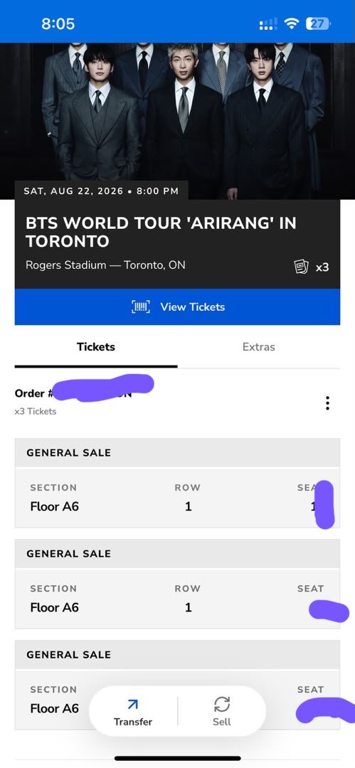 Chloevdo9's tweet photo. @entheofushiaa Hii I got these Toronto concert tickets about two weeks ago and was really excited at first. I was hoping to split them with my sisters, but they already got their own tickets, including for me. If anyone has a fair price in mind between $200 and $400 and is interested, send a d https://t.co/vRR80kOjHS