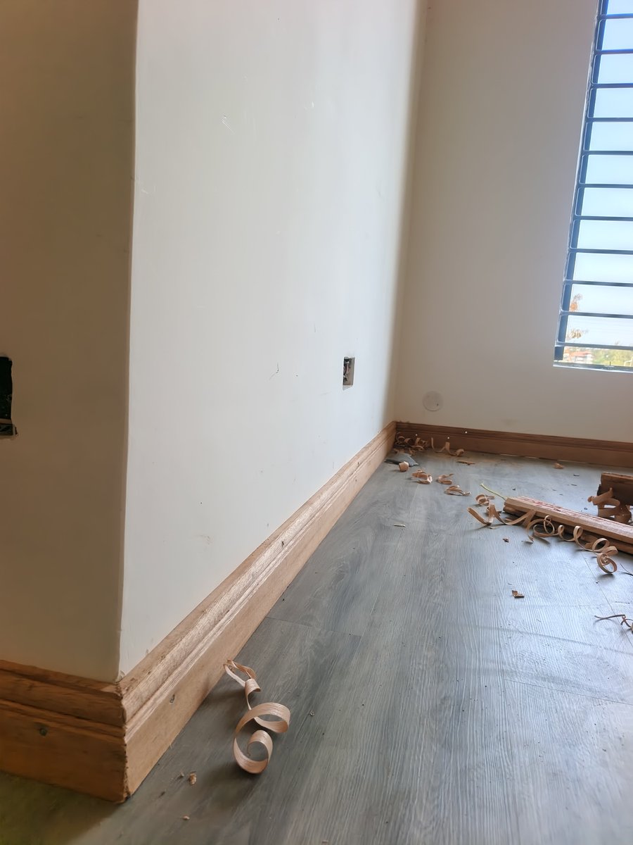 Charles_Barake's tweet photo. Mbao Skirting installation.  More durable than the SPC one https://t.co/alC0CsgJtO