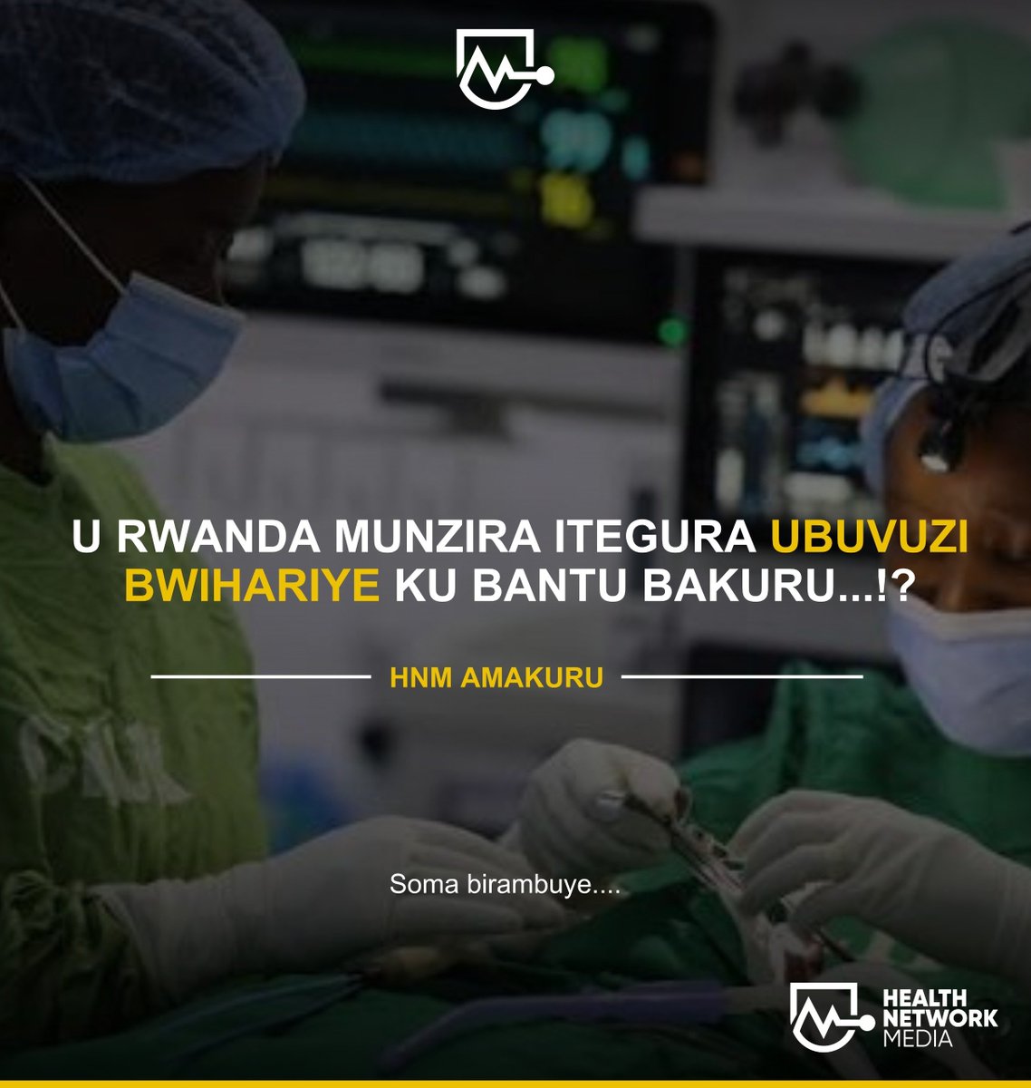 healthnetworkme's tweet photo. 🚨HNM AMAKURU || 🇷🇼U Rwanda Munzira itegura Ubuvuzi Bwihariye ku Bantu Bakuru.

U Rwanda rurimo gutegura abaganga bazobereye mu kwita ku buzima bw’abakuze...

Minisiteri y’Ubuzima yatangaje ko u Rwanda rwatangiye gutegura no guhugura abaganga bazobereye mu buvuzi bw’abantu bakuze, mu rwego rwo kuzamura ubuvuzi bwihariye bugenewe iki cyiciro cy’abaturage.

MINISANTE ivuga ko iyi gahunda igamije gutuma mu myaka iri imbere, indwara n’ibibazo by’ubuzima bikunze kugaragara mu zabukuru bibasha kuvurwa neza kandi ku gihe, bityo bigafasha abakuze gukomeza kugira ubuzima bwiza no kwigenga mu buzima bwa buri munsi.

Uko abantu bagenda basaza, ibyago byo kugira indwara zitandukanye n’ibibazo bijyanye n’imikorere y’umubiri bishobora kwiyongera. Ni yo mpamvu kugira abaganga bafite ubumenyi bwihariye mu buvuzi bw’abakuze ari ingenzi mu gutanga ubuvuzi bujyanye n’ibyo bakeneye.

HNM TAKEAWAY:

Gutegura ubuvuzi bw’abakuze ni ugutegura ejo hazaza. Kwita ku buzima bw’umuntu ugeze mu zabukuru ntibigomba gutangira ari uko arwaye cyane; ubuvuzi bwihariye, kwisuzumisha no gukurikirana ubuzima hakiri kare bishobora gufasha abakuze gukomeza kubaho neza no kugira uruhare mu miryango yabo n’umuryango mugari.

#Healthnetworkmedia #HNM #Ubuzima #Rwanda #Amakuru

@RwandaHealth @WHORwanda
@nsanzimanasabin @mnls_nke
@harerimana_tito @HDIRwanda
@RBCRwanda @medsar_rwanda
@RPSARwanda @Nsengiymvathier
@KarangwaChri @BrianChirombo
@MethodeYusufu @OlivisAnes 
@Cyubahiro_01 @aime_bertrand_1 
@n_gerishomu @JosephRyarasa @RwandaHealthMag @PIH_Rwanda