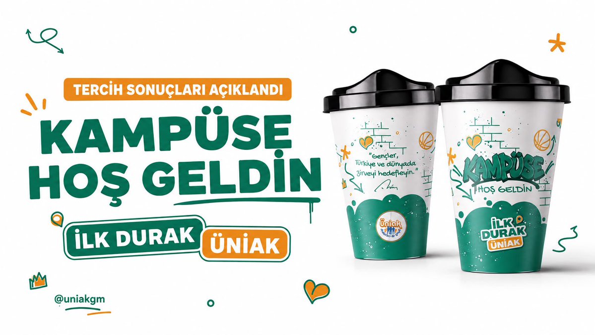 FatihAydemir45's tweet photo. Genç arkadaşlarım, tercih sonuçları hayırlı olsun!

Yeni yolculuğunuza başlarken, ilk adımda sizleri “Kampüse Hoş Geldin” diyerek karşılayacağız.

Derslerinizde, sosyal hayatınızda, projelerinizde ve hayallerinizde her anınızda hep yanınızdayız.

Unutmayın: İlk Durak ÜniAK 🚀

@avyusufibis