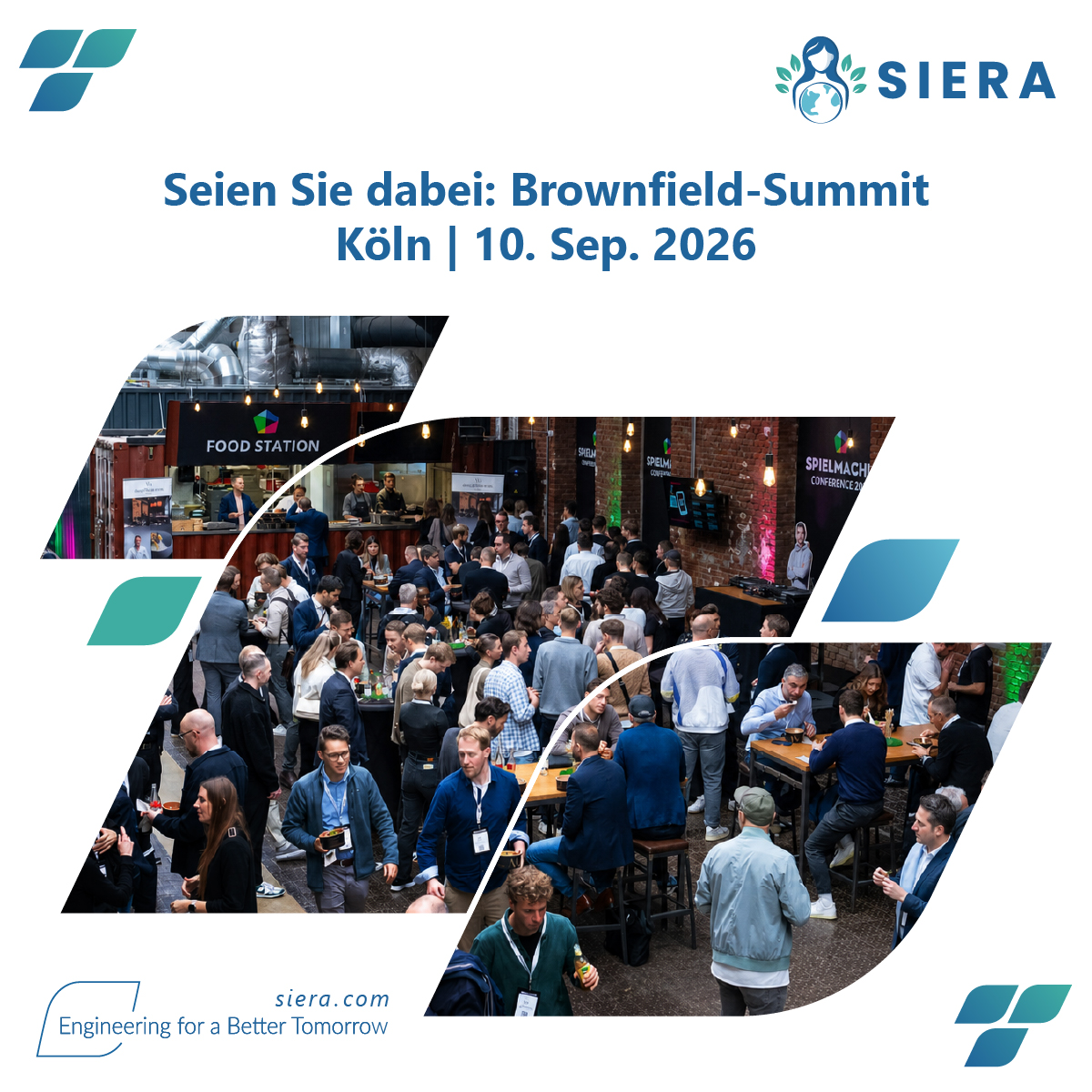 sieraalliance's tweet photo. Brownfield- Summit Köln | 10. Sep. 2026, BASE Köln, 09:00–16:30 Uhr. Im Fokus: Brownfield-Projekte schneller von der Potenzialfläche zur Umsetzung bringen.  

📝 Hier anmelden: https://t.co/iqpdRwGpUE

@TucherVon
#SIERA #Brownfield #EngineeringforaBetterTomorrow https://t.co/e9T6AQOHgt
