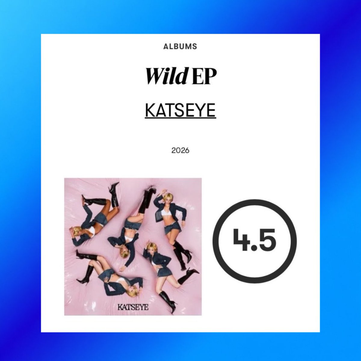 TheePopCore's tweet photo. KATSEYE's "WILD" receives a 4.5/10 rating from Pitchfork. https://t.co/pU127bengm