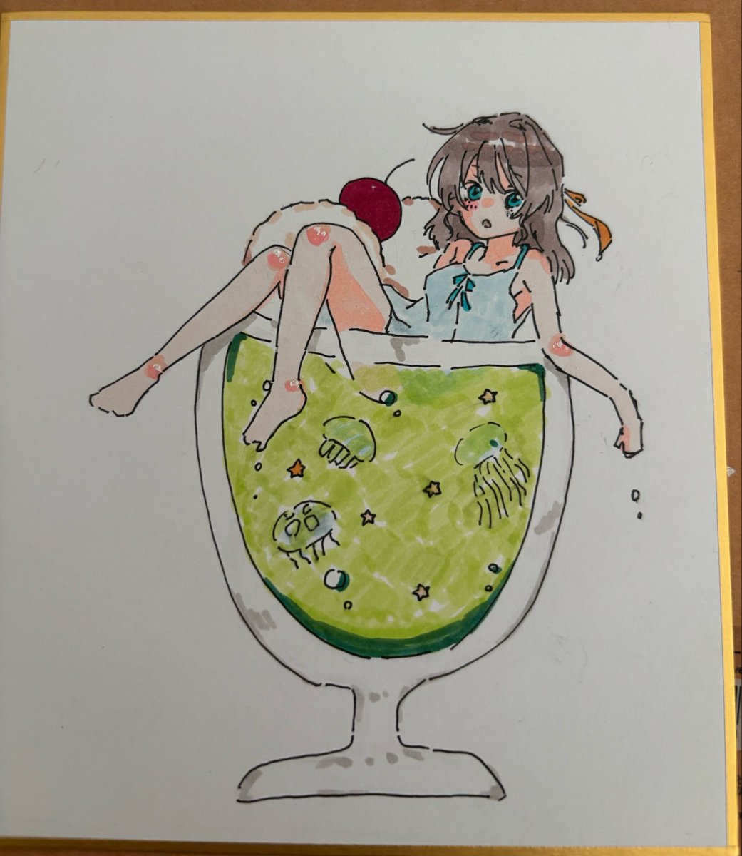 botanyuki1213's tweet photo. メロンソーダと彼女

#絵描きさんと繋がりたい  #イラスト
#イラスト好きな人と繋がりたい #色紙 https://t.co/97SS3yCf4y