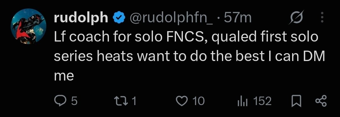 rudolphsupdates's tweet photo. The last time rudolph played in the solo series he qualled heats... 🔥

How far will he get with a coach in solo fncs? https://t.co/9qb5dj2wv1