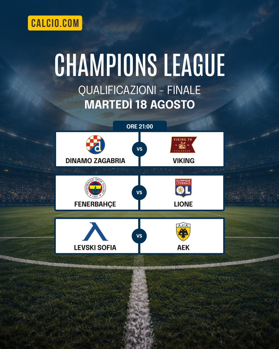 Calciocomoff's tweet photo. La #ChampionsLeague sta per entrare nel vivo! Il tabellone della fase campionato non è ancora completo: stasera e domani si gioca l'andata degli spareggi, ultimo ostacolo prima della grande #UCL. 14 le squadre ancora in corsa per gli ultimi 7 posti. Chi conquisterà il pass? https://t.co/UqPjaQ06Uc