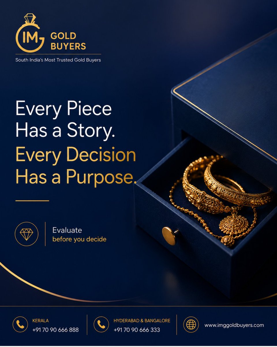 img_gold's tweet photo. Every piece of gold carries a story, and every decision deserves careful thought. ✨
Know the value of your gold and make informed decisions with confidence.
📍 Kerala: +91 70 90 666 888
📍 Hyderabad &amp; Bangalore: +91 70 90 666 333
🌐 https://t.co/AX1AIbKBr1 https://t.co/txJDvKJaIq