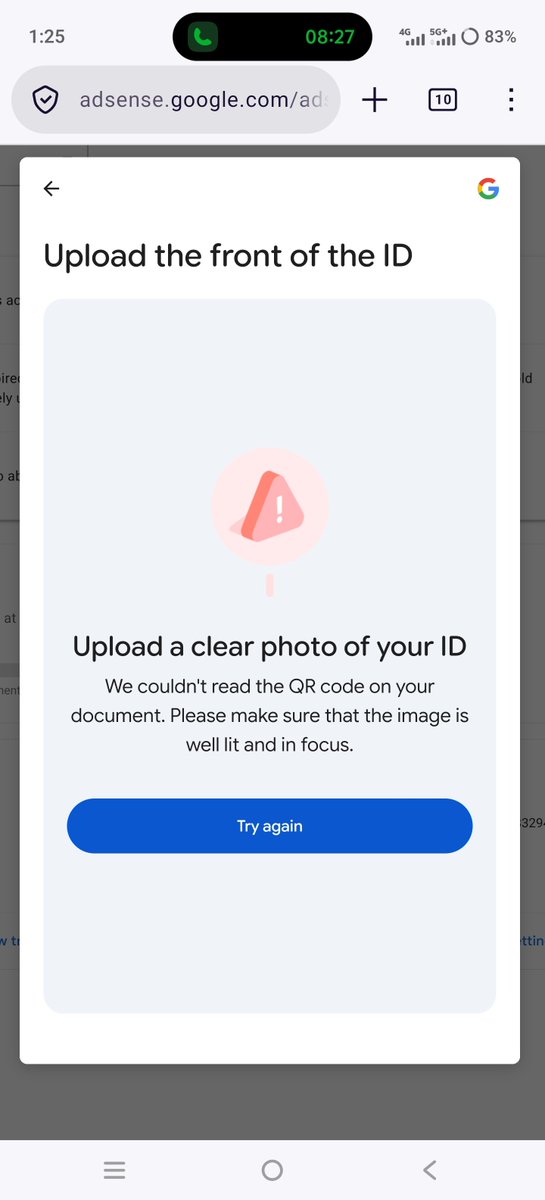 pradeepc10x's tweet photo. @AdSense @GoogleAds My identity verification is getting stuck. I’ve tried uploading my valid ID 3 times, but verification doesn’t complete and sometimes says the QR code can’t be read. Please help me resolve this issue.
@Google https://t.co/Z2Q3R3urGh