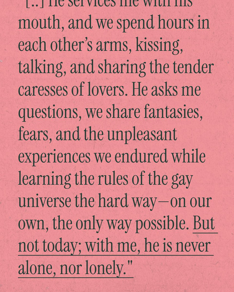 berbraber's tweet photo. https://t.co/TDNf6r3oqe
If not me, who will do it for my clients?
"It is almost inevitable that we spend our lives paying for the very things that make us human. Is it, then, so unthinkable to pay for love, for pleasure?"
#gay #queer #gayliterature #blog #berlin #client https://t.co/pE1pXhv39M