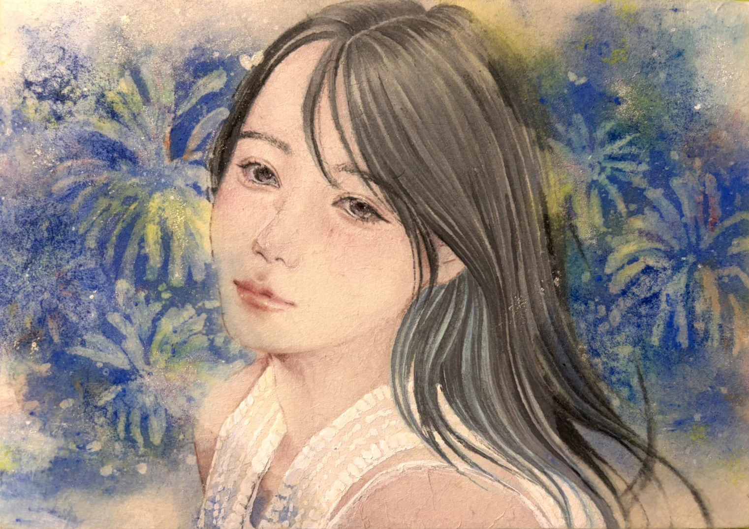 宇宙テーマの水彩画 女性肖像 HP_Xa9pakAAeloi?format=webp&