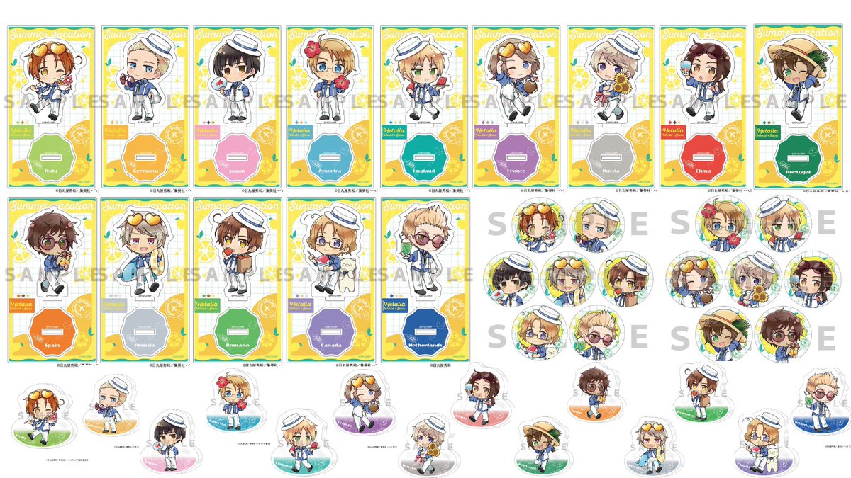 hobbysearch_cg's tweet photo. 𓊆 𝑵𝒆𝒘 𝑮𝒐𝒐𝒅𝒔 𓊇  

˖°🌍『ヘタリア World★Stars』
新作グッズの登場🌈☆⊹𓂃

✦サマーバケーション

予約特価〖10～14%OFF〗で好評予約受付中.ᐟ.ᐟ
この機会をお見逃しなく❕

🛒商品一覧▼
https://t.co/D8LHS951Hg

#ヘタリア #ヘタリアws https://t.co/pSibld4rVd