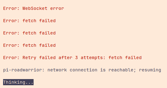 rofh's tweet photo. I got pretty specific @pidotdev workflow where I work in unstable network conditions and am pretty tired of writing "continue" every once in a while, so here's pi-roadwarrior, an extension that helps with longer-running sessions with unreliable link https://t.co/9Awv4JFXMC https://t.co/yNuiQ9I5Qc