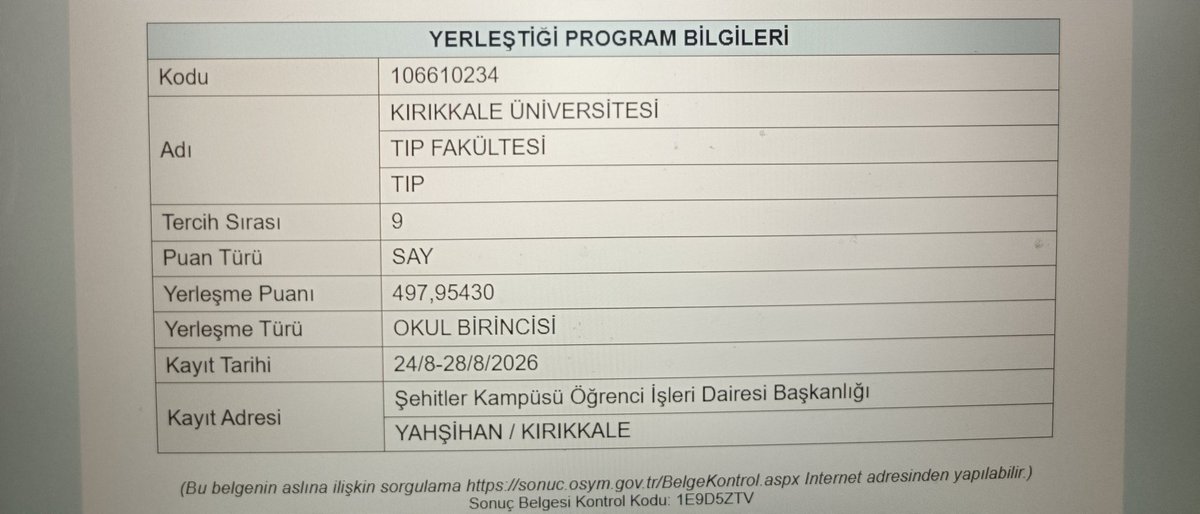 heyleif0's tweet photo. BU KIZ ARTIK DOKTORR🥹🥹
#ykssonuç #yks26 #ykssonuçları https://t.co/jqwO3FJ2nh