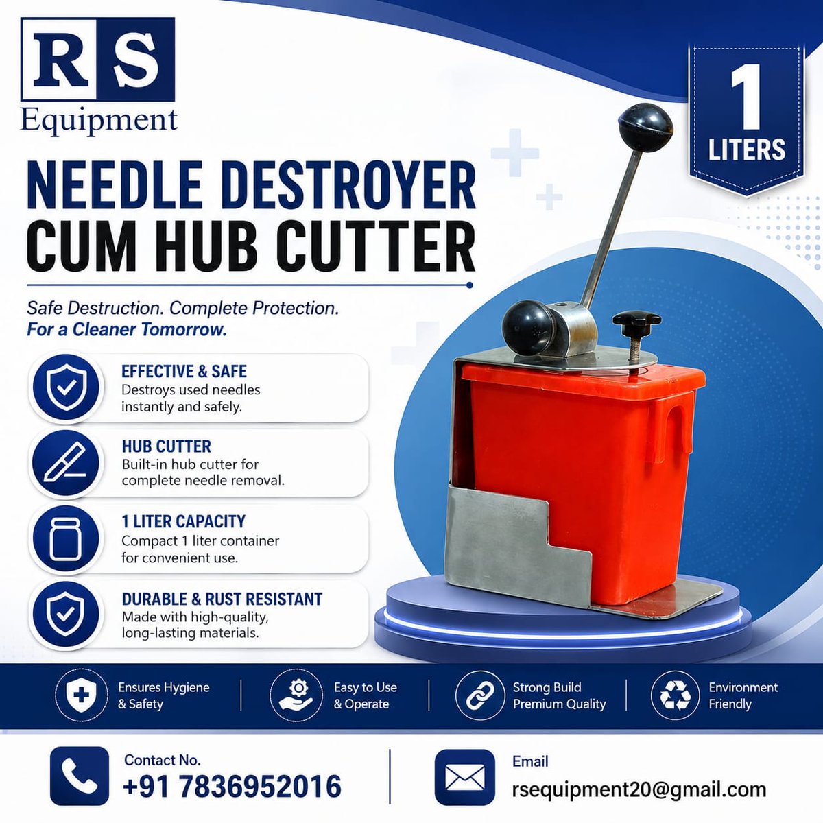 rsequipment_'s tweet photo. NEEDLE DESTROYER CUM HUB CUTTER
Contact: +91 7836952016 / 7011383960
Email: rsequipment20@gmail.com

#hospitals #doctor #surgeon #rsequipmentnareladelhi #medicalequipmentsupplier https://t.co/OSAnI11MPI