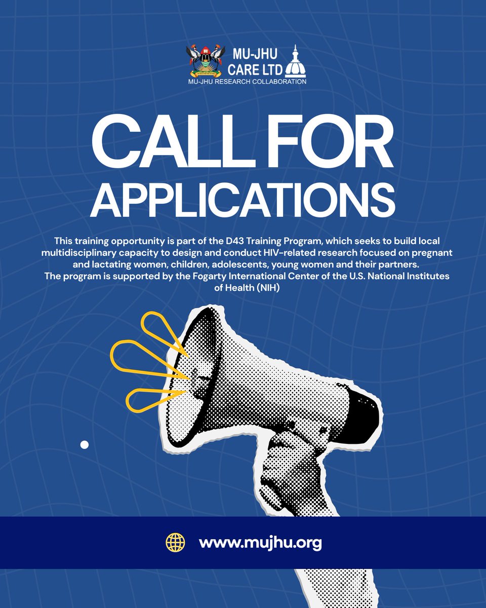mujhu_care_ltd's tweet photo. 📢Call For Applications | Medium-Term Practicum Training in Nurse Study Coordination
Deadline 30th August 2026
https://t.co/QYDPW4qzo0
#D43 #NurseStudyCoordination #CapacityBuilding #ClinicalResearch #HIVResearch #CallForApplications https://t.co/M9K44CKMuB