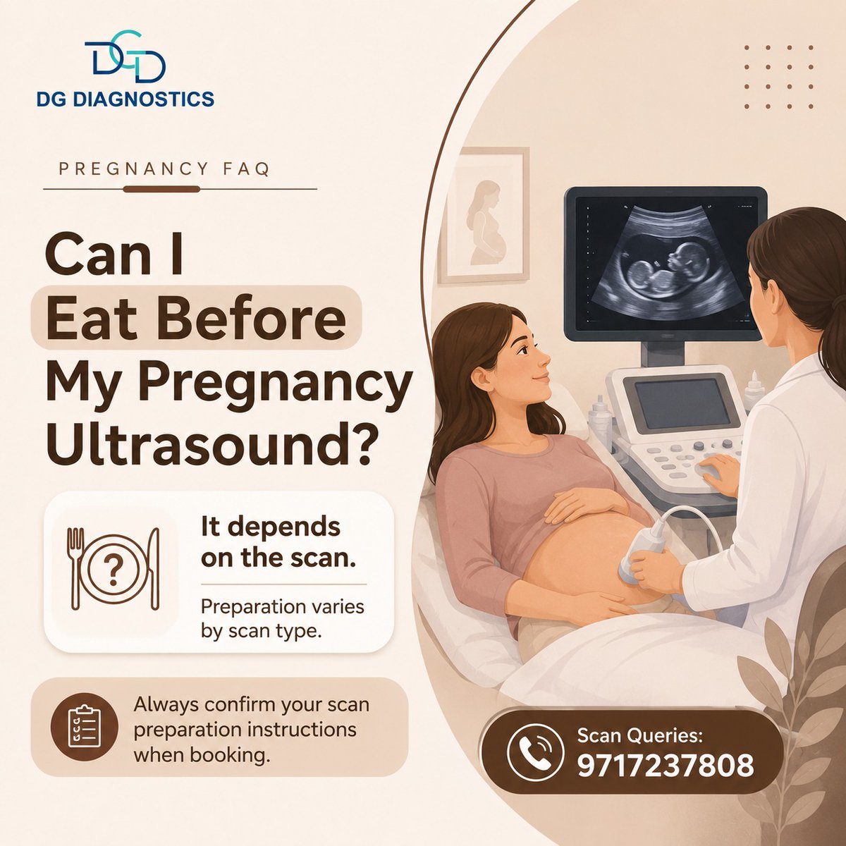 dgdiagnostics's tweet photo. #PregnancyFAQ: Can you eat before an #ultrasound?
It depends on the type of #scan. Some may have specific preparation instructions. Confirm when booking your appointment.
#PregnancyUltrasound #DGDiagnostics https://t.co/rQ3slVtydI