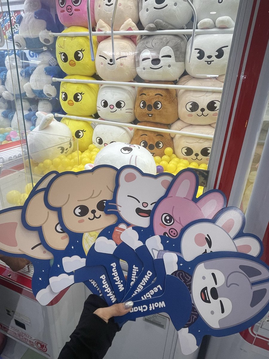 yu_skz_'s tweet photo. かわいい(*´﹀`*)♡
店員さんがうちわコンプできてますか？って来てない子たちもくれてコンプできた😽💗 https://t.co/iafWD2rOR1