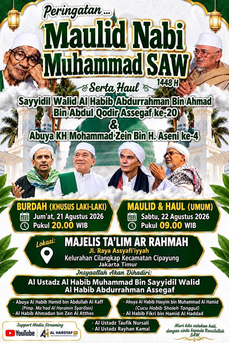 JadwalMajelis's tweet photo. 📌 Jadwal Maulid Nabi &amp; Haul Habib Abdurrahman Assegaf Cilangkap

#MajelisInfo #Aswaja #Pengajian
https://t.co/74aySYQZNE

🎁 Promo Menarik:
Cek promo spesial dari SkillUp Job Readiness Bundle Vietnam di sini:
https://t.co/6Rw7LVBoBl https://t.co/7AL7GEfEAa