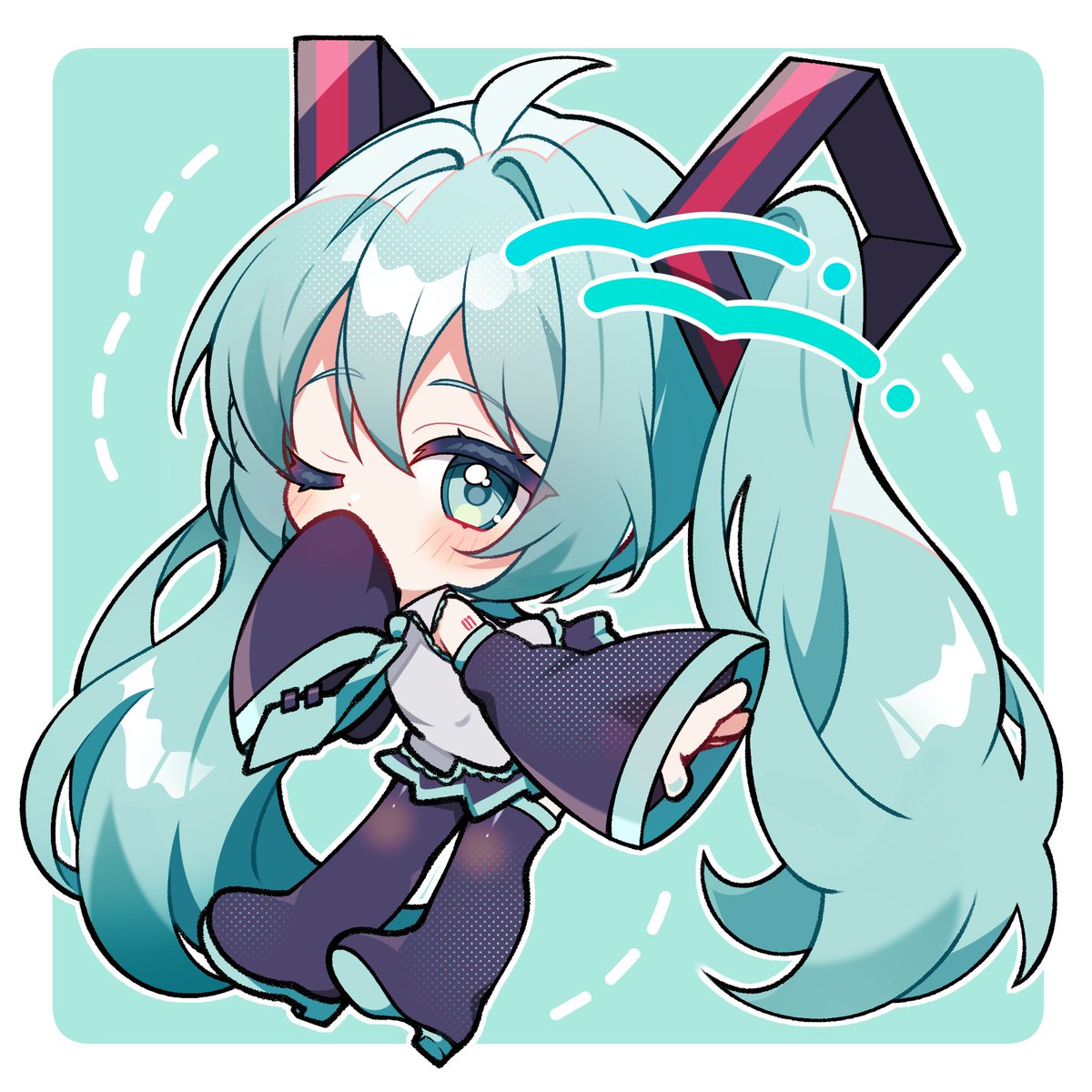 Yuni_2o's tweet photo. 口元隠してるミクさんいっぱい描けて満足 https://t.co/g5KgLIS82p