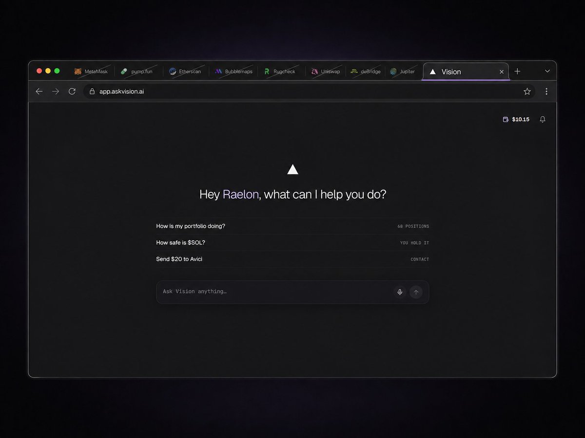 AskVisiondotai's tweet photo. Close the tabs.

Swap. Bridge. Research. Analyse. Send.

Vision does it all from one interface. https://t.co/qquKl0W5pq