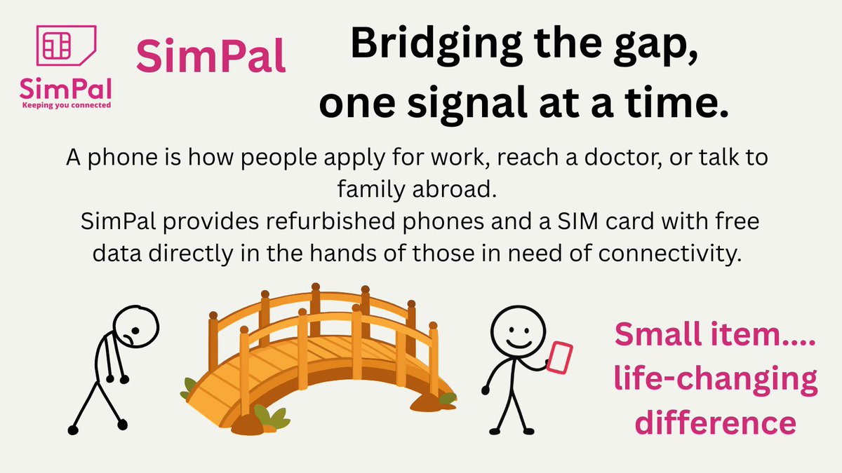 YourSimpal's tweet photo. A simple image to portray a  serious subject. Imagine not having a phone or laptop when all major organisations assume you do.  
Our aim is to bridge the gap between those who are able to participate and those being left behind.
 Help us.. https://t.co/YGlwPCGfzO
@christheeagle1 https://t.co/IqHJ5QNDVo