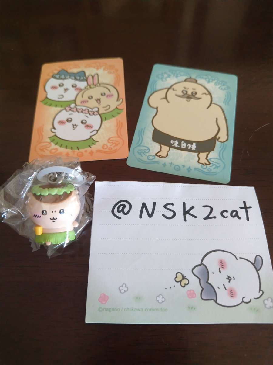 NSK2cat's tweet photo. @meme0505ni こんにちわ、検索から失礼いたします🙇
当方、くりまんじゅうを持っておりますがそちらさまのちいかわと交換は可能でしょうか？
遠方の為、郵送での交換希望ですが、ご縁がありましたらよろしくお願いいたします🙇
トレカ2枚もよろしければお譲りいたします✨ https://t.co/aBTK0dO3pC