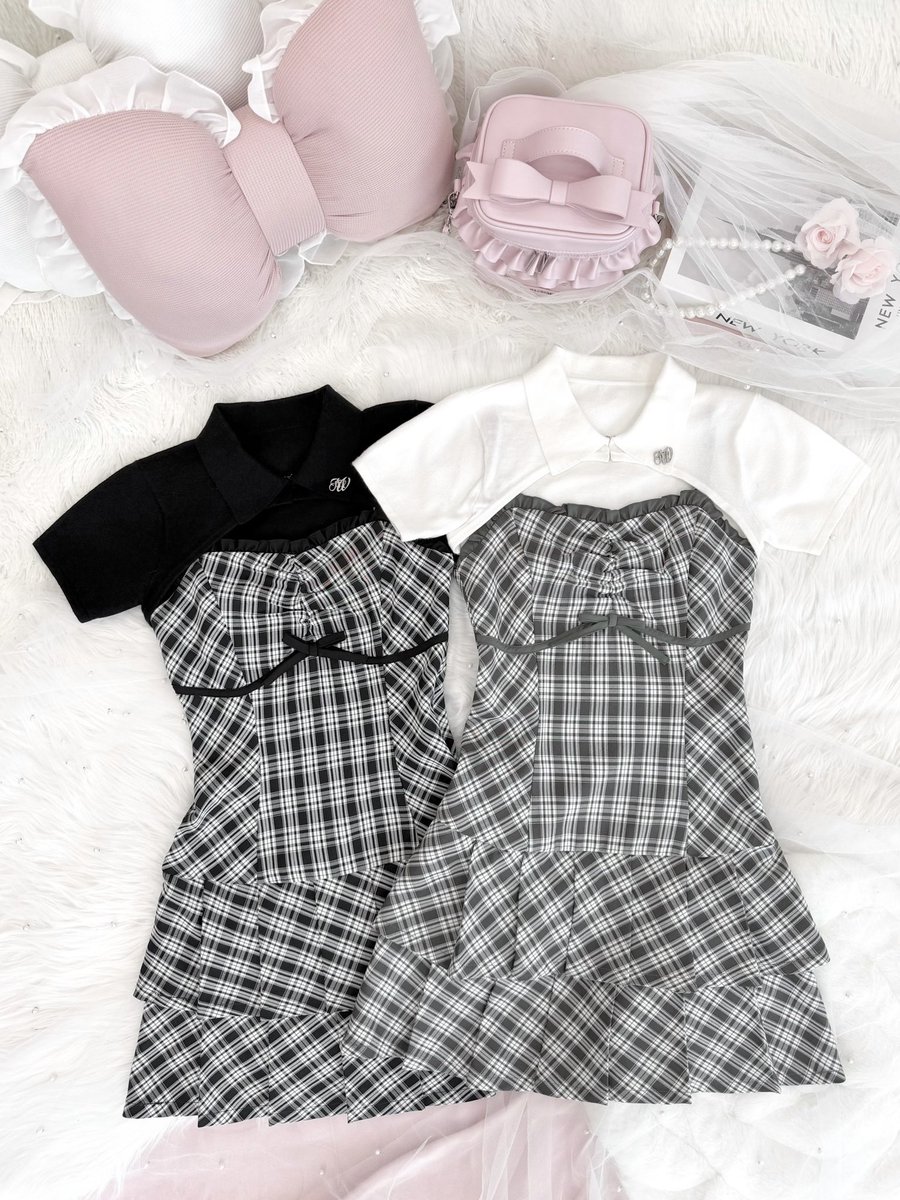 ┈ ♡︎ 𝑵𝒐𝒘 𝑨𝒗𝒂𝒊𝒍𝒂𝒃𝒍𝒆 ♡︎ ┈ Check Pleated Ensemble