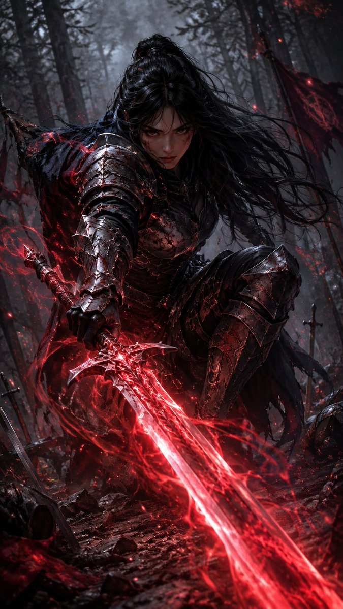 sophiasworld_17's tweet photo. Dark, determined, and filled with unstoppable energy – this warrior emerges from the shadows as her glowing crimson blade lights up the battlefield. ⚔️🔥
#WarriorQueen #EpicWarrior #SwordArt #RedEnergy #Battlefield #FemaleWarrior https://t.co/hJqufQR8vd