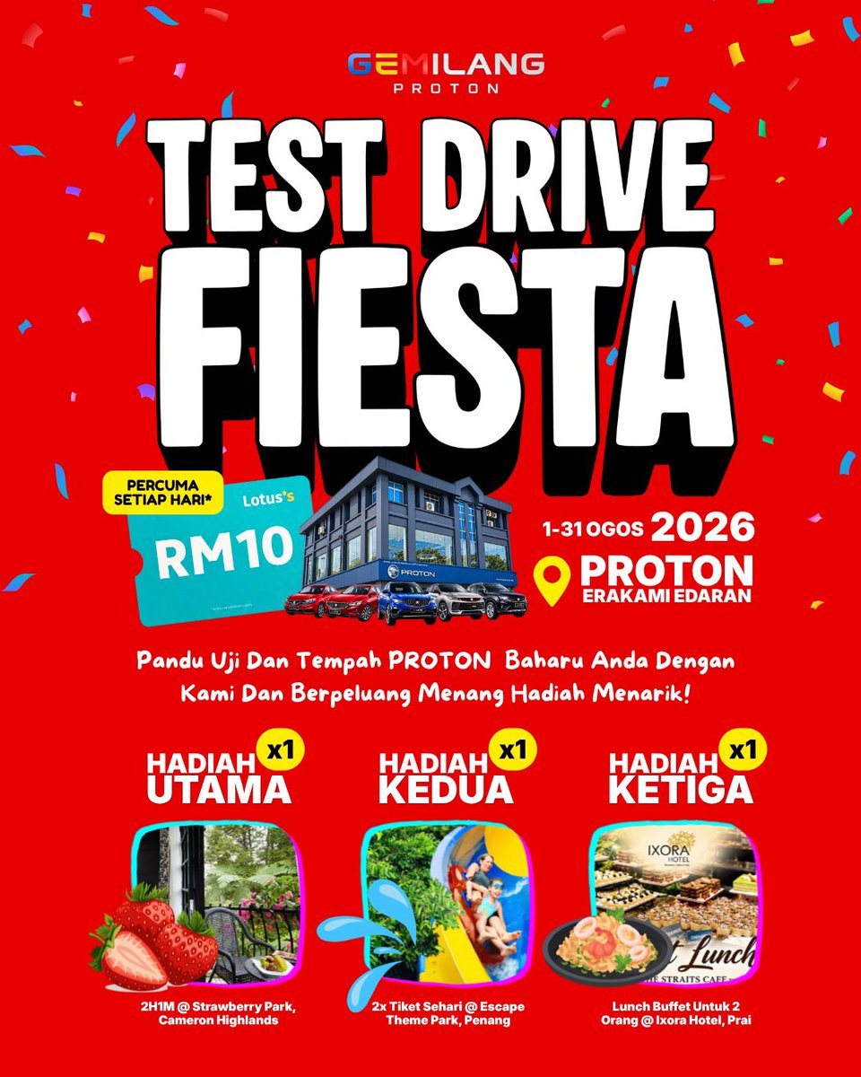 ProtonErakami's tweet photo. 💙💛❤️ GEMILANG PROTON 💙💛❤️
🎊 TEST DRIVE FIESTA ���🎉

Hanya di Proton Erakami Edaran 3S, jumpa anda di sana! 🤗

#TestDriveFiesta #ProtonErakamiEdaran #Penang #SeberangPerai #Penang https://t.co/1tpRgA5P5d